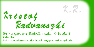 kristof radvanszki business card